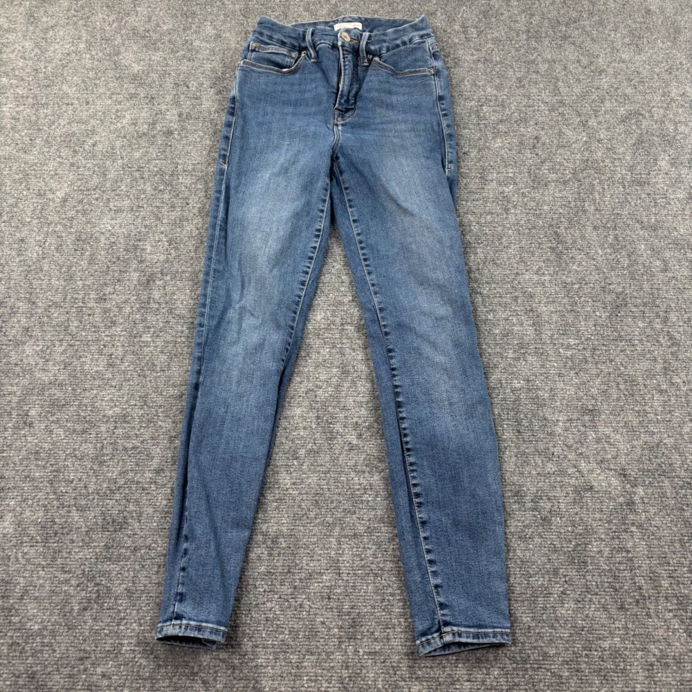Good American Skinny Jeans 2/26 Blue 615 High Rise Stretch Denim Women